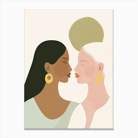 Two Women Kissing 7 Canvas Print