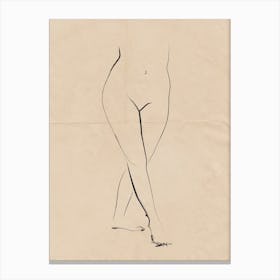 Nude On Vintage Paper 02 Canvas Print