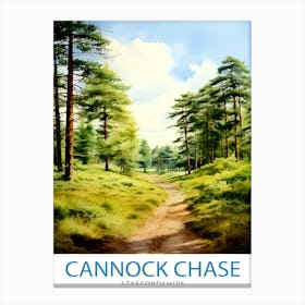 Cannock Chase Aonb Print Staffordshire Nature Reserve Art Cannock Chase Poster English Woodland Wall Decor Uk Wildlife Area Illustration Canvas Print