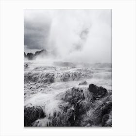 Black And White Thermal Pools Canvas Print