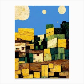 Minecraft Landscape By Van Gogh Canvas Print
