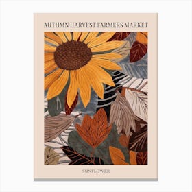 Fall Botanicals Sunflower 2 Poster Canvas Print