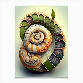 Ramshorn Snail  Patchwork Canvas Print