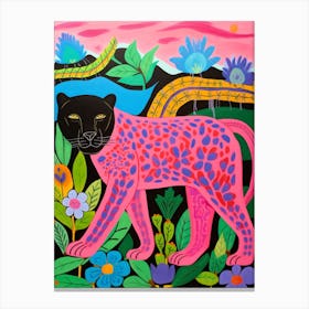 Maximalist Animal Painting Panther 6 Canvas Print