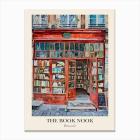 Brussels Book Nook Bookshop 4 Poster Canvas Print