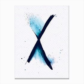 X, Letter, Alphabet Minimalist Watercolour 2 Canvas Print