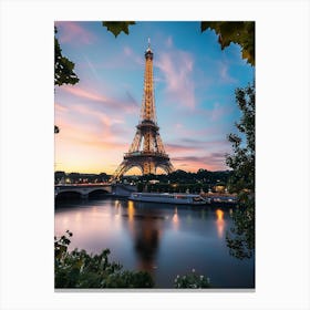 Eiffel Tower At Sunset Canvas Print