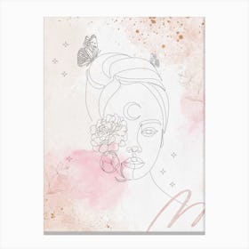 Woman Lineart Magic Canvas Print