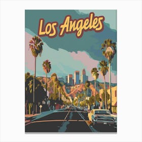 Los Angeles California Travel Poster Canvas Print