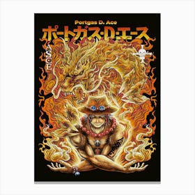 Ace One Piece Anime Poster Canvas Print