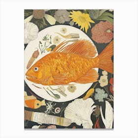 Fish In A Plate Art Canvas Print