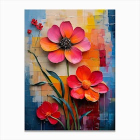 Flowers On A Wall Canvas Print