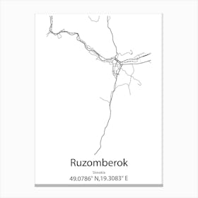 Ruzomberok,Slovakia Minimalist Map Canvas Print