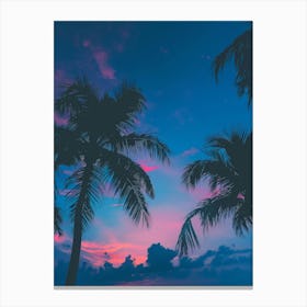 Sunset Palm Trees Canvas Print