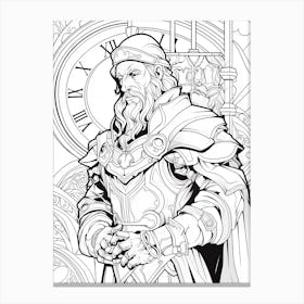 Line Art Inspired By The Night Watch 1 Canvas Print