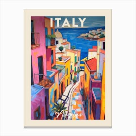 Naples Italy 2 Fauvist Painting Travel Poster Canvas Print