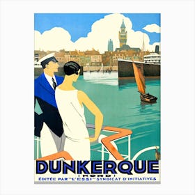 Dunkirk Harbor, France Canvas Print