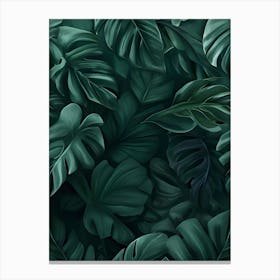 Wallpaper Tropical Leaves Canvas Print