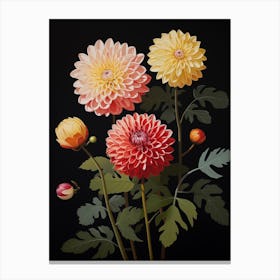 Dahlia 4 Hilma Af Klint Inspired Flower Illustration Canvas Print