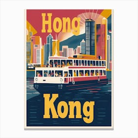 Aihrgdesign A 1970s Inspired Travel Poster For Hong Kong Canvas Print