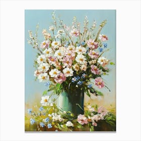 Oil Painting On Canvas, Still Life Flowers Canvas Print