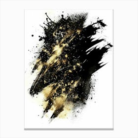 Abstract Black And Gold Painting 109 Canvas Print