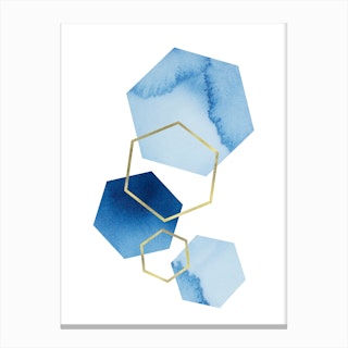 Blue Geometric Canvas Print
