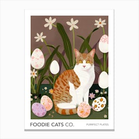 Foodie Cats Co Cat And Easter Eggs 1 Canvas Print