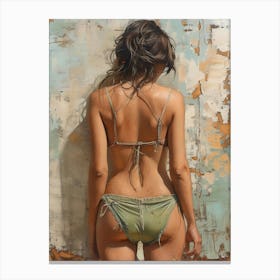 Back View Of A Woman In Bikini 1 Canvas Print