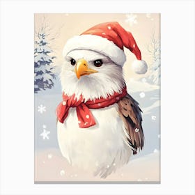 Eagle In Santa Hat Canvas Print