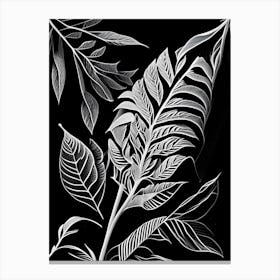 Willow Leaf Linocut 1 Canvas Print