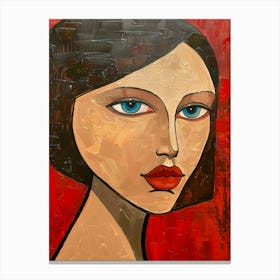 Woman With Blue Eyes 7 Canvas Print