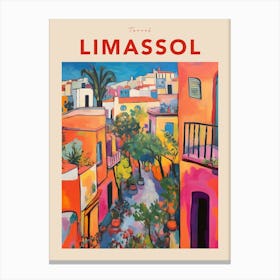Limassol Cyprus Fauvist Travel Poster Canvas Print