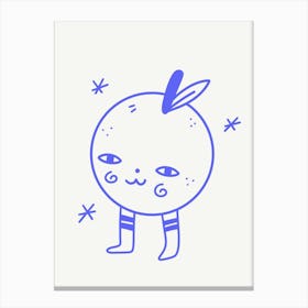 Kawaii Fruit Retro Illustration Canvas Print