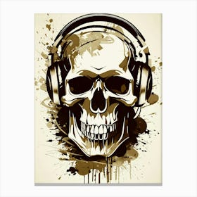 Skull With Headphones 115 Canvas Print