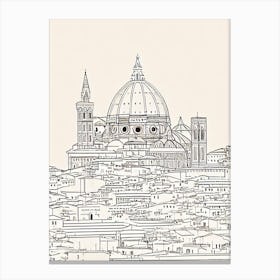 Florence Cathedral 1 Italy Boho Landmark Illustration Canvas Print