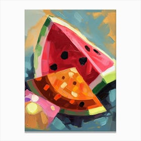 Watermelon Slice Oil Painting 2 Canvas Print