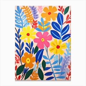 Whimsical Bouquet; Matisse Style Floral Reverie Canvas Print