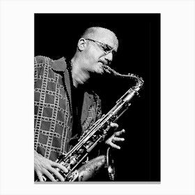 Michael Brecker American Jazz Saxophonist Line Illustration Canvas Print