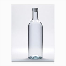 Transparent Glass Bottle Minimalistic Smooth Curves Refraction Of Light Through Its Sleek Silhoue Canvas Print