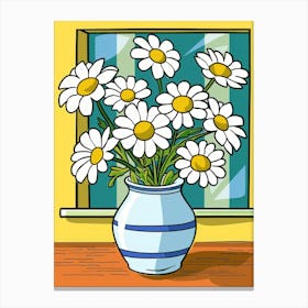 Daisies In A Vase 13 Canvas Print