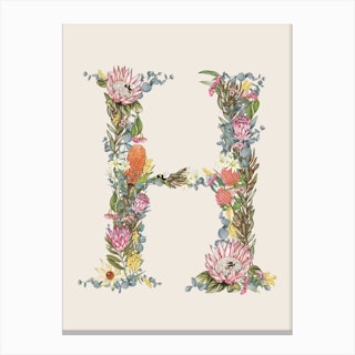 H Oat Alphabet Letter Canvas Print