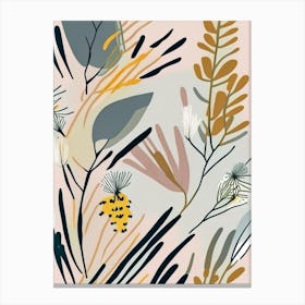Running Pine Wildflower Modern Muted Colours 2 Canvas Print