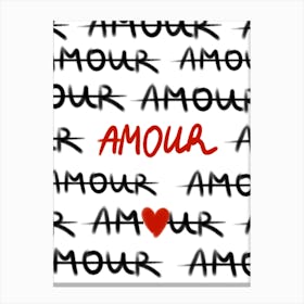 Amour Text Canvas Print