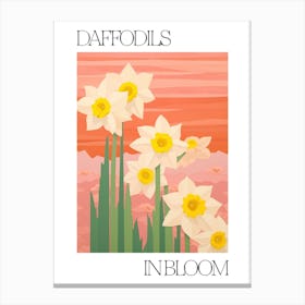 Daffodils In Bloom Flowers Bold Illustration 2 Canvas Print
