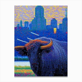 Buffalo, City Us  Pointillism Canvas Print