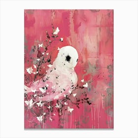 Owl In Pink Canvas Print