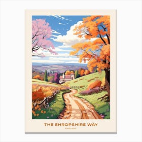 The Shropshire Way England 1 Hike Poster Canvas Print