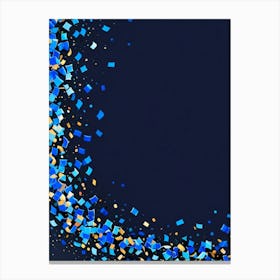 Blue And Gold Confetti Background Canvas Print