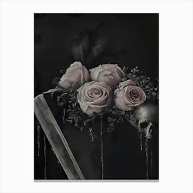 Roses And Scythe Canvas Print